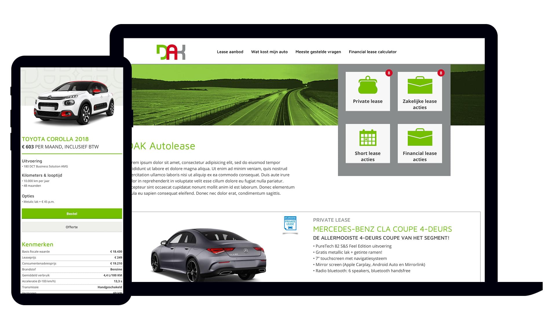 DAK Autolease is een platform waar de intermediairs kunnen inloggen om aan hun klanten met een leaseauto te...