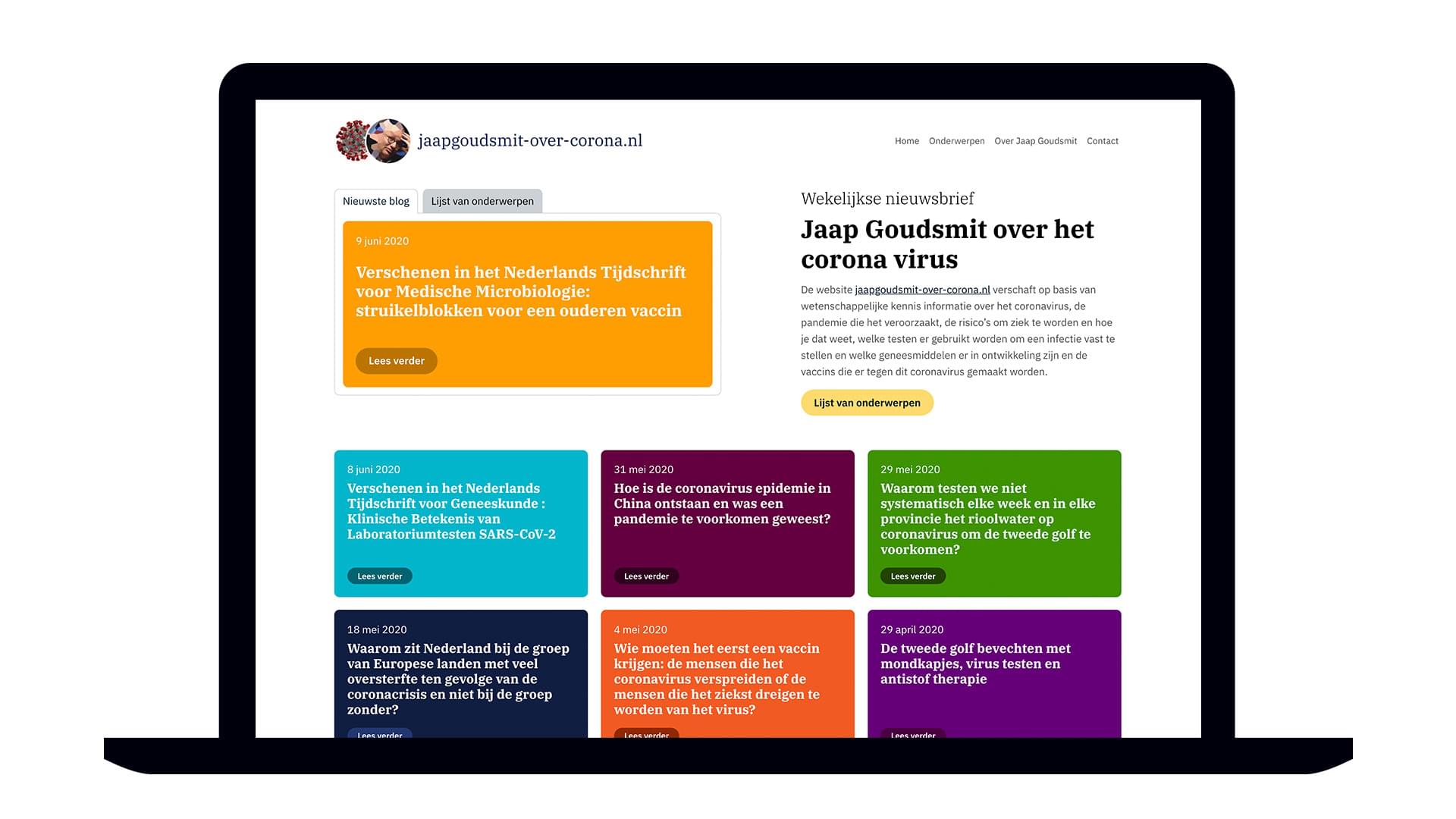 Jaap Goudsmit over het corona virus, een blog met reacties op de actualiteiten van covid-19. <a href=